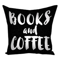 Подушка с принтом 40х40 см Books and coffee