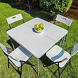 Набір мебелів складний (Стіл і 4 стільця), Білий (з сумкою) SW-00001540, фото 2