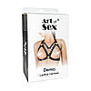 Портупея жіноча із шипами Art of Sex — Demia Leather harness, Чорна L-2XL, фото 3
