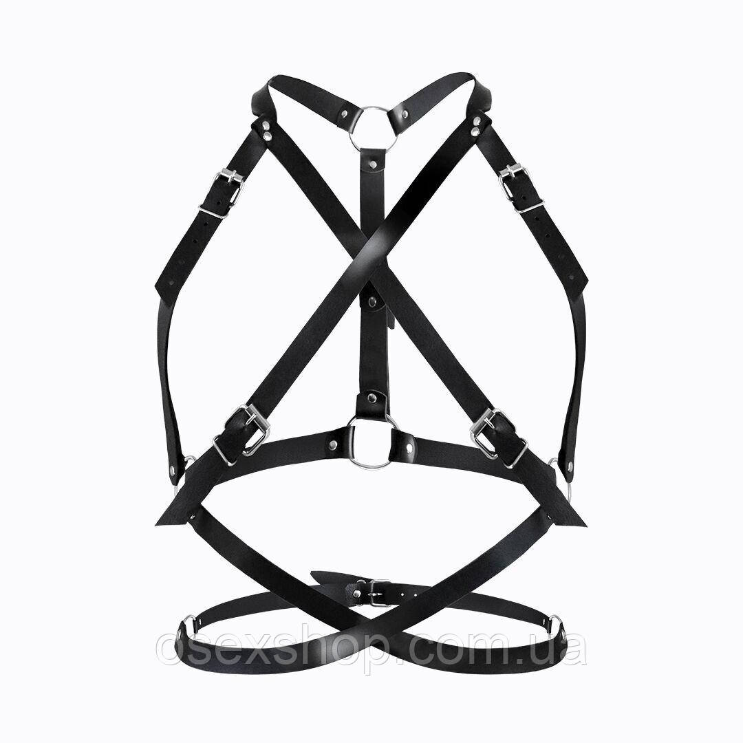 Жіноча портупея Art of Sex — Agnessa Leather harness, Чорний L-2XL, фото 1