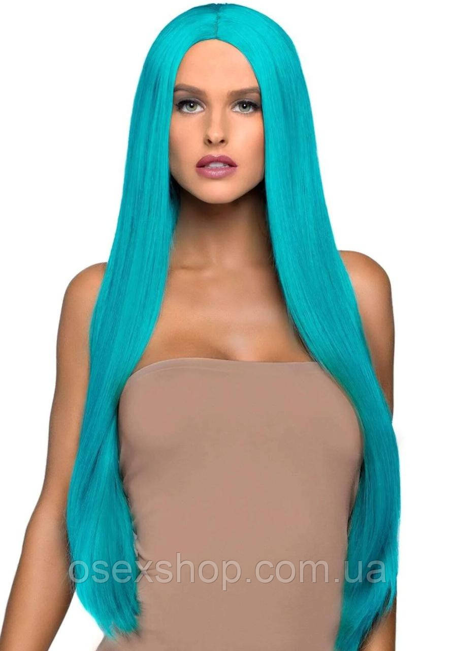 Leg Avenue Long straight center part wig turquoise