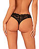 Мереживні стринги Obsessive Donna Dream crotchless thong XS/S Black, відкритий доступ, фото 2