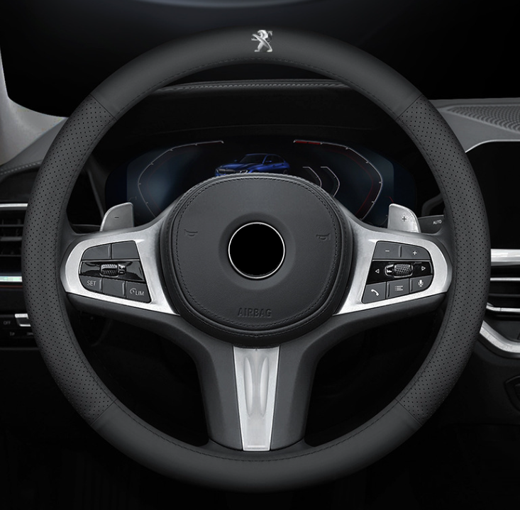 Чохол на кермо Lux Ultrathin натуральної шкіри для автомобіля Peugeot
