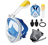 Підводна маска СИНЯ L/XL, Маска для підводного плавання EasyBreath, Маска для снорклінгу, Маска для снорклінгу, фото 7