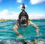 Підводна маска СИНЯ L/XL, Маска для підводного плавання EasyBreath, Маска для снорклінгу, Маска для снорклінгу, фото 8
