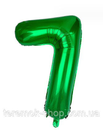 Куля цифра 7 фольгована зелена 70 см