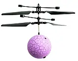 Літаюча іграшка Flying Ball Рожева Куля, Кулька-вертоліт, що літає від руки, Інтерактивна іграшка, фото 3