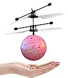 Літаюча іграшка Flying Ball Рожева Куля, Кулька-вертоліт, що літає від руки, Інтерактивна іграшка, фото 4