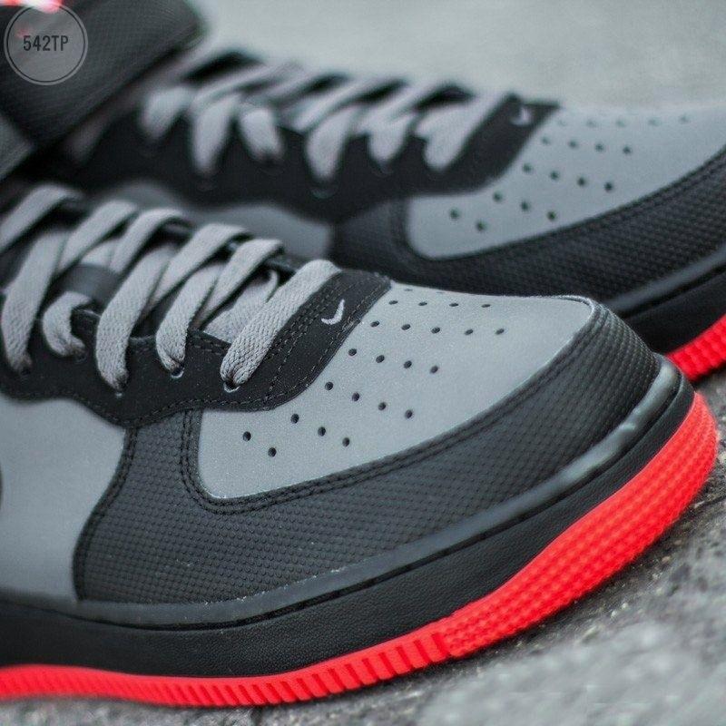 Nike Air Force 1 Mid High Black Grey Red