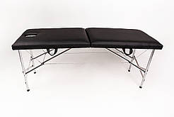 Стіл масажний автомат розкладний з отвором для обличчя (люкс) KUSHETKA, чорний 80 см