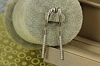 Серьги подвески Xuping Jewelry Палочки 4,5 см серебристые