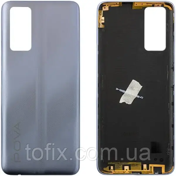 Задня панель корпусу (кришка акумулятора) Tecno Pova 2 (LE7n) оригінал, Dazzle Black