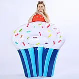 Пляжний надувний матрац Кекс 150х120х20 см (блакитний/рожевий), Матрац для плавання, фото 7