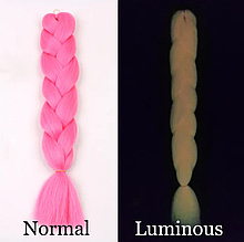 Канекалон що світиться у темряві люмінесцентне волосся флуоресцентне кольорові коси неонові для плетіння кісок YG7