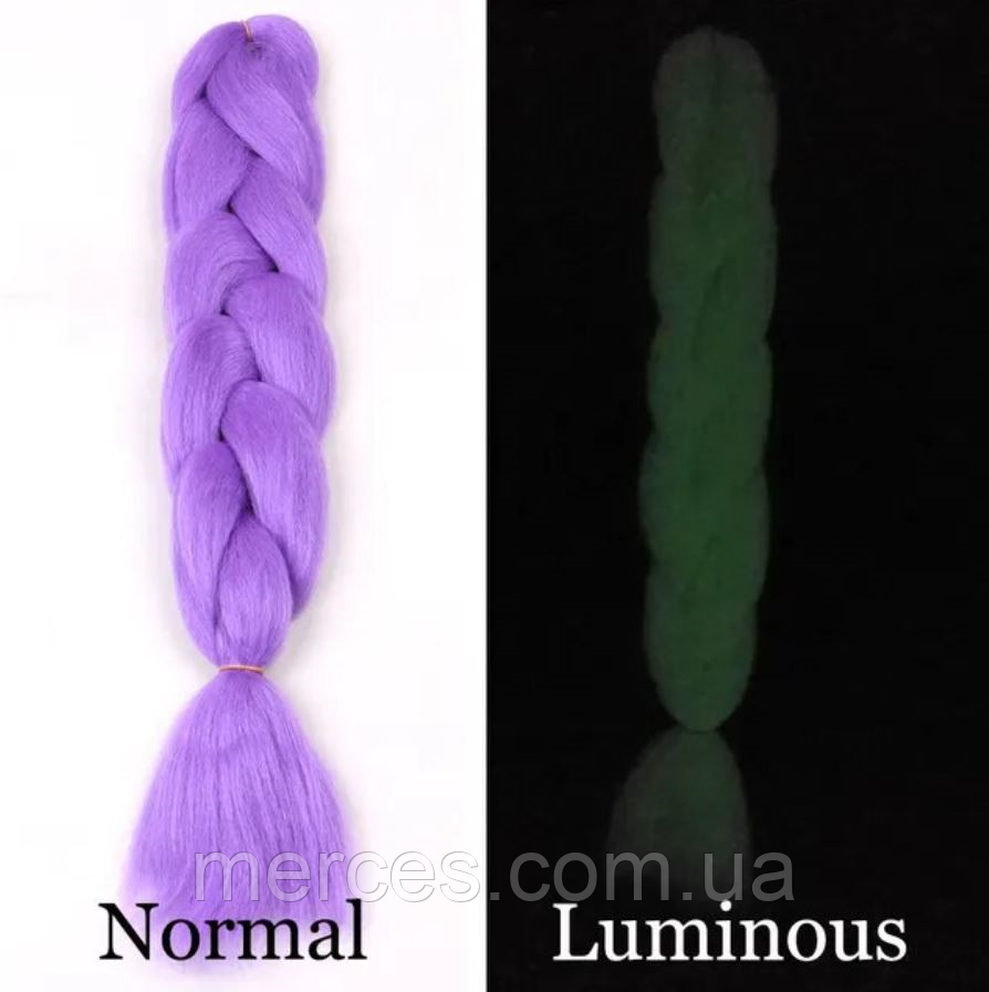 Канекалон що світиться у темряві люмінесцентне волосся флуоресцентні кольорові коси неонові для плетіння кісок YG8, фото 1