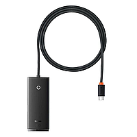 Хаб Baseus Lite Series 4-Port Type-C HUB Adapter Type-C to USB 3.0*4 1m WKQX030401 Black