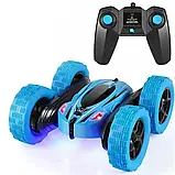 Машинка-перевертиш Stunt Car Синя, Трюковий всюдихід на радіокеруванні, Машинка на пульті управління, фото 3