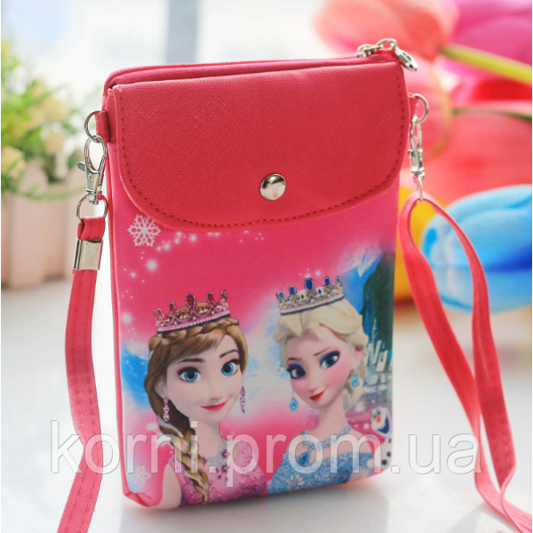 Дитяча сумка месенджер через плече для дівчаток Холодне серце Ельза (Frozen Elsa) червоний (NST)