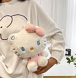 Hello Kitty рюкзак іграшка плюшева м'яка для дівчинки Кітті білий 23см (NST), фото 2