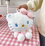 Hello Kitty рюкзак іграшка плюшева м'яка для дівчинки Кітті білий 23см (NST), фото 4