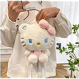 Hello Kitty рюкзак іграшка плюшева м'яка для дівчинки Кітті білий 23см (NST), фото 7