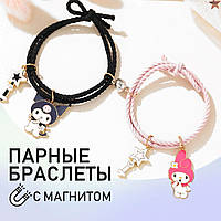 Парні браслети для дівчаток, для подруг, для пари Kuromi (Kuromi ) геншень, манги, hello kitty, Санріо Кітті, Мелоді на магніті