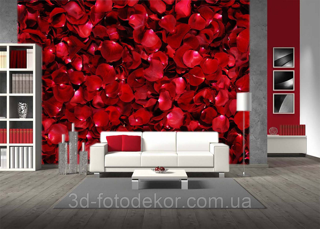 3D Фото шпалери "Пелюстки троянд" - Будь-який розмір! Читаємо опис!