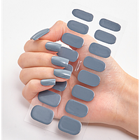 Лакові смужки для манікюру нюдові на нігті, гелеві наклейки топ 16шт сірий (NST)