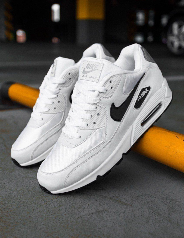 Чоловічі кросівки Nike Air Max 90 white black essential Взуття Найк Аір Макс 90 білі з чорним, фото 1