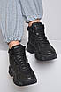 Кросівки жіночі на хутрі чорного кольору 165715T Безкоштовна доставка, фото 2