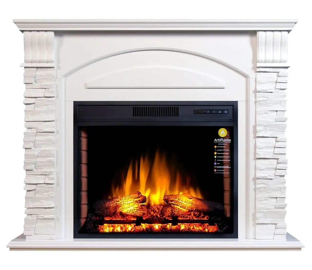 Камінокомплект ArtiFlame Alioth AF28S білий б'янко (120 х 97.9 х 35.2 см) зі звуком