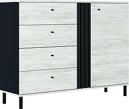 Комод 1Д 4Ш з ДСП у вітальню, спальню Тео Світ Меблів