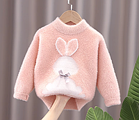Зимний пуловер для девочек "Зайка" размер 100