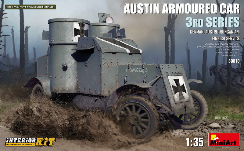 Пластикова модель 1/35 MiniArt 39010 бронеавтомобіль Austin 3 серії: німецька, австро-угорська, фінська служба