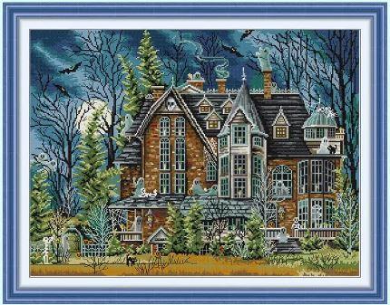 Набір для вишивання за нанесеною на канву схемою "Castle Darkness". AIDA 14CT printed 59*46 см