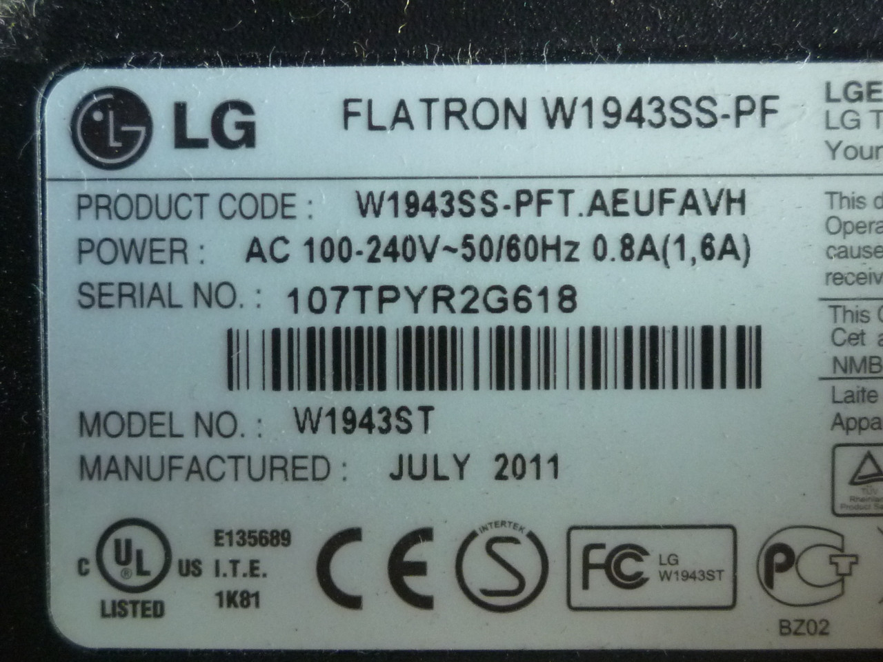 Плати від монітора LG FLATRON W1943SS-PF поблочно (матриця розбита), фото 1