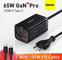 Зарядное устройство Baseus 65W GaN 3 Pro Desktop Fast Charger 2 Type-C + 2 USB,сетевое зарядное Baseus