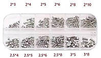 Набір потайних гвинтів для ноутбуків (сірі) M2 M2.5 M3 240шт