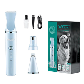 Тример для стрижки тварин VGR V-205/ Машинка для грумінгу кішок і собак із неіржавкої сталі