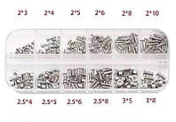 Набір потайних гвинтів для ноутбуків (нержавіюча сталь) M2 M2.5 M3 240шт