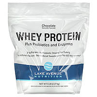 Lake Avenue Nutrition, Сироватковий протеїн із пробіотиками, шоколад, 2270 г (5 фунтів) Дніпро