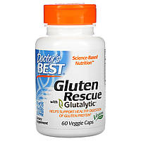 Doctor's Best, Gluten Rescue, ферменты для расщепления глютена с Glutalytic, 60 вегетарианских капсул Днепр