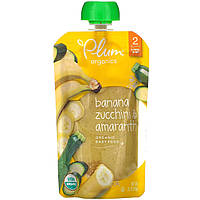 Plum Organics, органическое детское питание, этап 2, банан, цуккини и амарант, 99 г (3,5 унции) Днепр