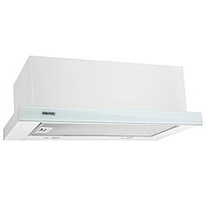 Витяжка кухонна телескопічна ELEYUS Storm G 1200 LED SMD 60 WH (біла) (скляна панель)-stryqq