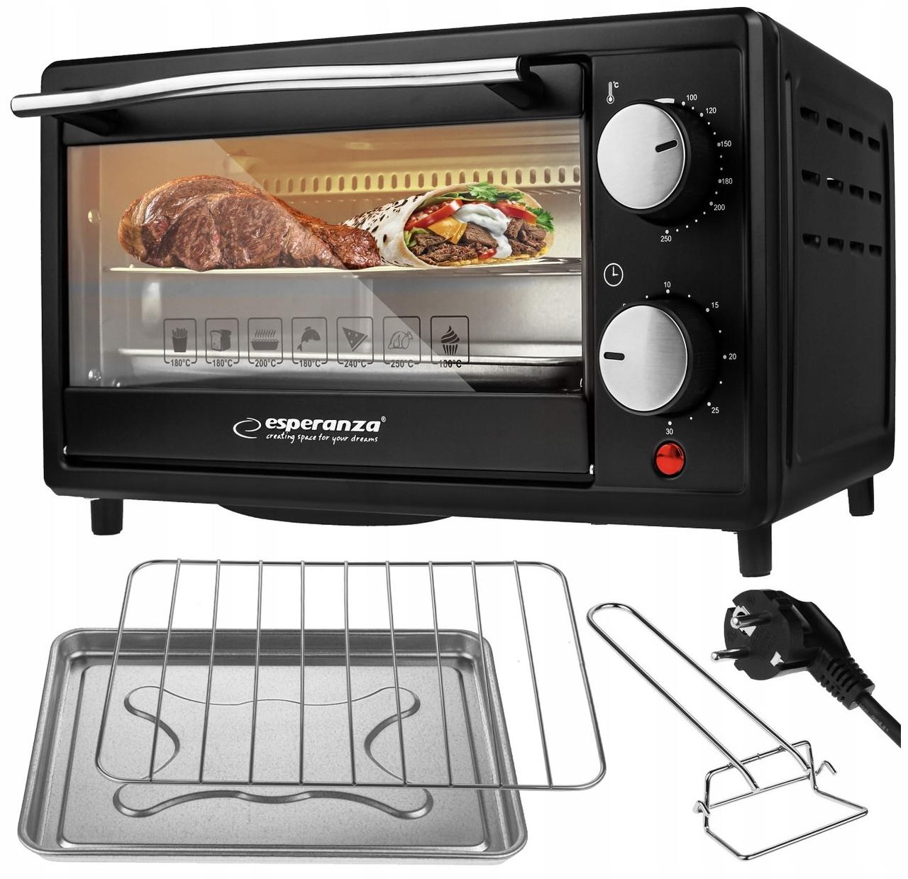 Електродуховка електропіч настільна духовка Esperanza Calzone EKO007 10 л, фото 1