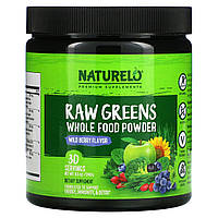 NATURELO, Raw Greens, Whole Food Powder, Wild Berry Flavor, 8.5 oz (240 g) Днепр