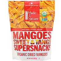 Made in Nature, Органические сушеные плоды манго, сладкие и пикантные суперснеки, 227 г (8 унций) Днепр