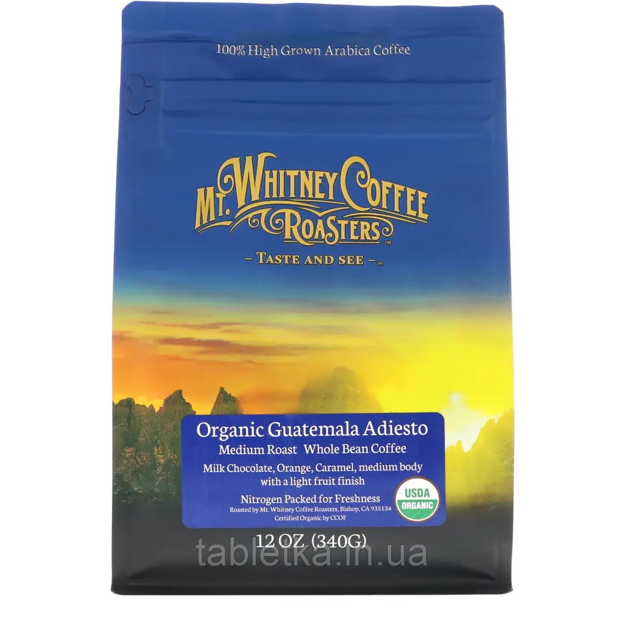 Mt. Whitney Coffee Roasters, Organic Guatemala Adiesto, середнього обсмажування, кави в зернах, 340 г (12 унций) Днепр