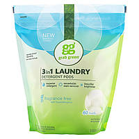 Grab Green, Капсули з пральним порошком «3 в 1», без запаху, 60 завантажень, 1080 г (2 фунти), 6 унцій Дніпр