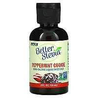 NOW Foods, Better Stevia, жидкий подсластитель без калорий, «Мятное печенье», 59 мл (2 жидк. унции) Днепр